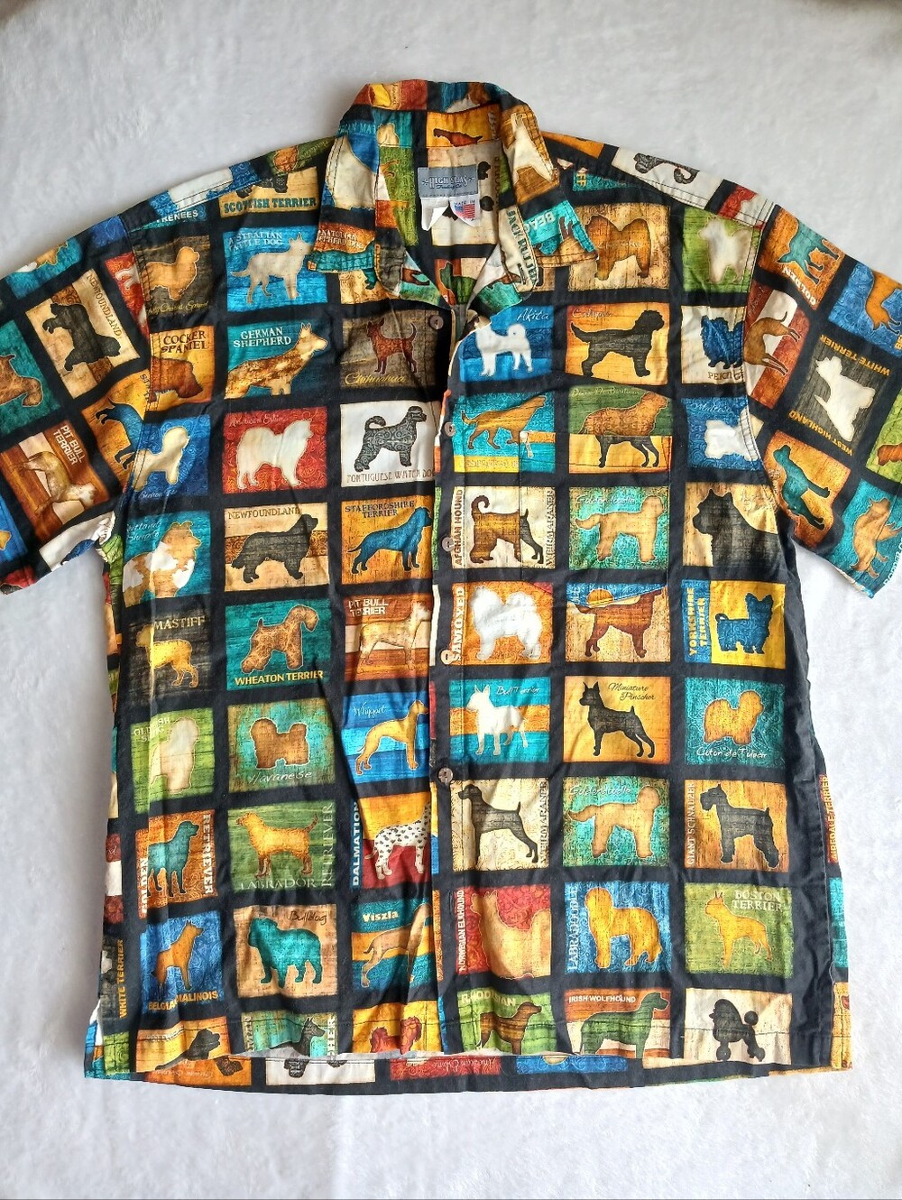 Button Up Cool Dog Shirt S 2XL